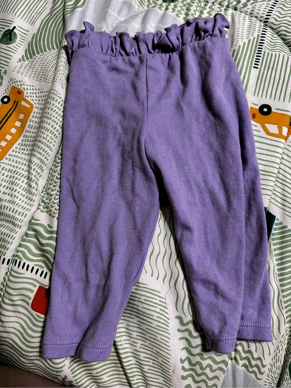 Carter's Baby Girl Ruffle Waist Rib Pants Purple